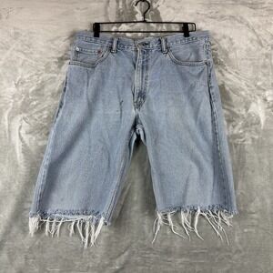 Levi's 550 Jeans Shorts Men's 36 Denim Blue Relaxed Fit CUT OFF